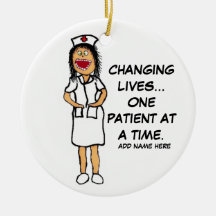 Life Changing Nurse Cartoon Christmas Ornaments