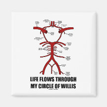 Life Flows Through My Circle Of Willis (Health) Refrigerator Magnets