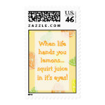 Life Hands Lemons Squirt Juice In It's Eyes Stamp