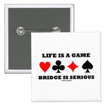 Life Is A Game Bridge Is Serious (Bridge Attitude) Pinback Button