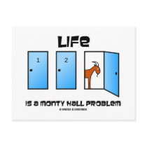 Life Is A Monty Hall Problem (Three Doors) Postcard