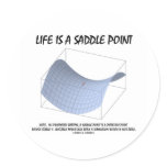 Life Is A Saddle Point (Math & Geometry) Round Sticker