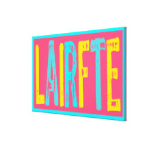 Life Is Art- Pop Art-Pink/Yellow/Light Blue Stretched Canvas Prints