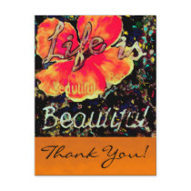 Life is Beautiful ~ Postcard Thank You Abstract