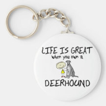 Life is Great Deerhound Key Chain