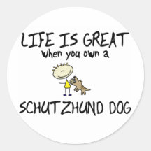 Life is Great Schutzhund Round Stickers