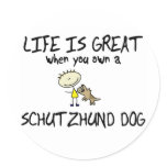 Life is Great Schutzhund Round Stickers