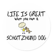 Life is Great Schutzhund Round Stickers