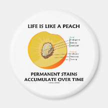Life Is Like A Peach Permanent Stains Accumulate Magnets