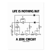Life Is Nothing But A Jerk Circuit (Physics Humour Postcard
