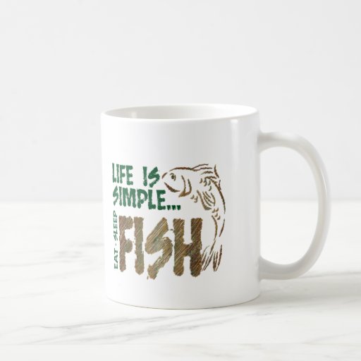 Life is Simple Fish Mugs