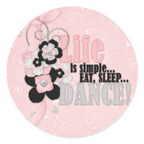 Life is simple round stickers