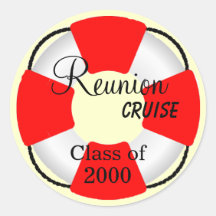 Life Preserver-Reunion Cruise Round Stickers