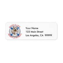 Life Preserver with Pitbull Adoption Return Address Label