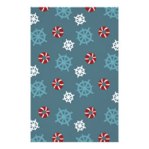 Life Ring and Helm Print Stationery Paper