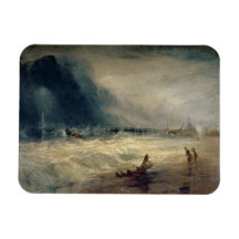 Lifeboat and Manby Apparatus going off to a strand Vinyl Magnets