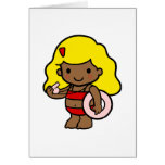 Lifeguard girl greeting card