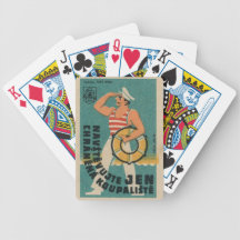 Lifeguard Vintage matchbox label Card Playing Cards