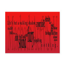 'Life's but a Walking Shadow' Macbeth Shakespeare Post Cards