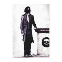 Life's Course You Flunk, Compute and Cyberpunk Stretched Canvas Print