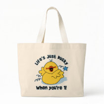 Life's Ducky 1st Birthday Tote Bags