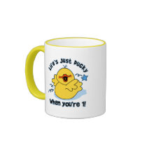 Life's Ducky 1st Birthday Coffee Mugs