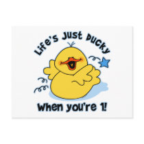 Life's Ducky 1st Birthday Post Card