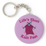 Life's Short, Knit Fast Fun Knitting Design keychains