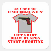Lift Shirt Draw Weapon Start Shooting Square Stickers