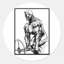 LIFT TIL' YOU PUKE BODYBUILDING LOGO ROUND STICKERS