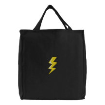Lighning Bolt Tote Embroidered Tote Bag