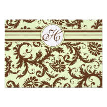 Light Apple Green Brown Response Card Personalized Announcement