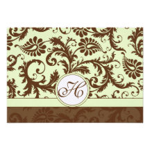 Light Apple Green Brown Response Card Custom Invitations