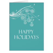 Light Aqua Holiday Swirls Card