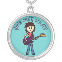 Light Bass Guitar Girl Necklace