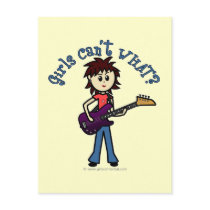 Light Bass Guitar Girl Postcard