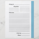 Light Blue 2-sided Recipe Pages Flyers