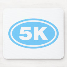 Light Blue 5 K Runner Oval Mousepad