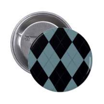 Light Blue and Black Argyle Button