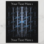 Light Blue and Black Pattern. Fractal Art. Full Color Flyer