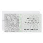 light blue and cream lovely damask photo card