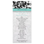 Light Blue and Damask Wedding Program rack cards