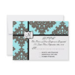 Light Blue and Grey Damask wedding invite