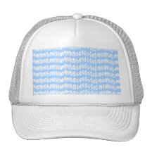 Light blue and white squiggle pattern. trucker hats