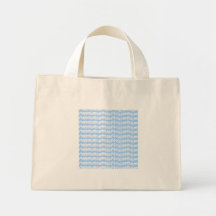 Light blue and white squiggle pattern. tote bag