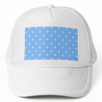 Light Blue and White. Star Pattern. Mesh Hats