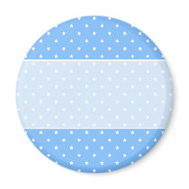 Light Blue and White. Star Pattern. Magnets