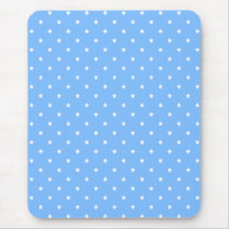 Light Blue and White. Star Pattern. Mousepads