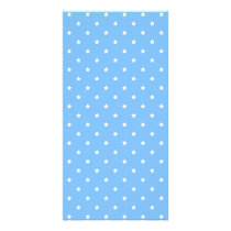 Light Blue and White. Star Pattern. Personalized Photo Card