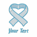 Light Blue Awareness Ribbon Embroidered Shirt embroidered shirts